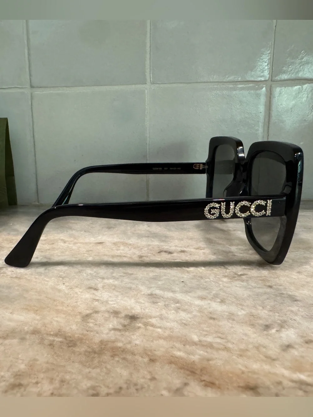 Gucci Black Square Oversized Women's Sunglasses